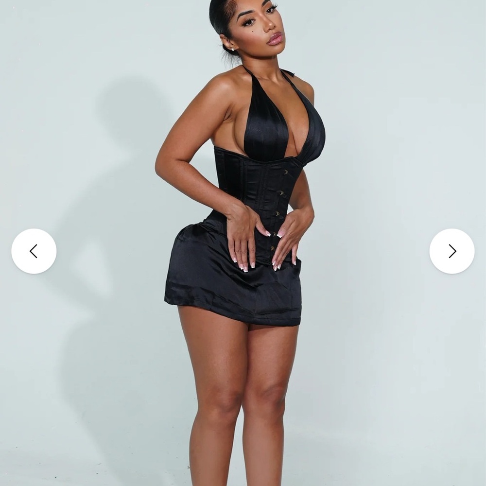 Satin Black Mini Dress